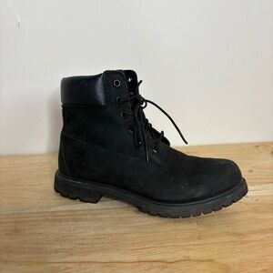 Timberland black suede leather lace up boots 8